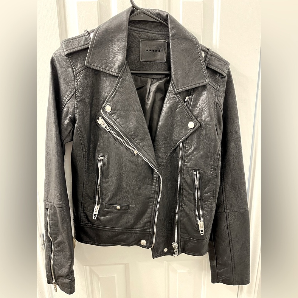 Blank NYC black faux leather moto jacket